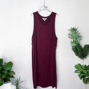Sleeveless Burgundy Dress Corduroy